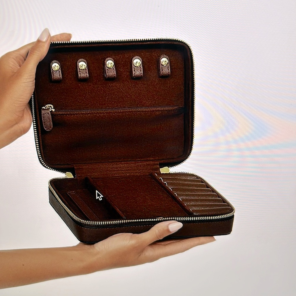 Stoney Clover Lane Expresso Vegan Leather Jewelry Case, gift wrapped